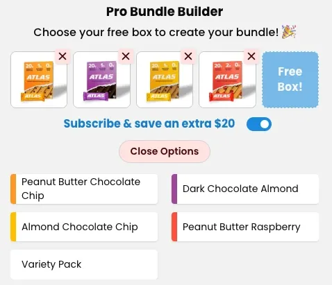 Example of bundle builder in the Hybrid Cart