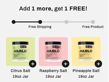 Harlo Buy Two Get One Free example in the Hybrid Cart