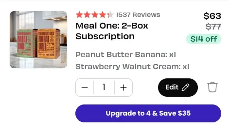 Example of Hybrid Cart management interface